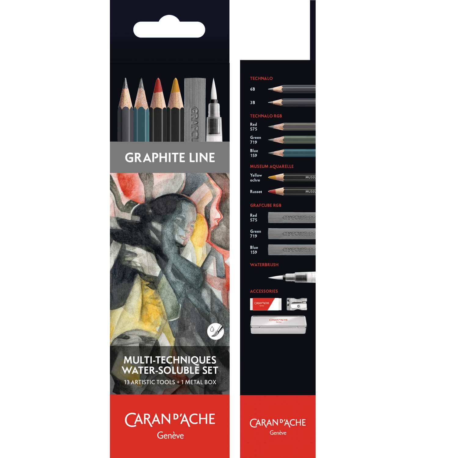 Outlet20 Набір олівців Caran d`Ache Multi-Techniques, мет. бокс, 13 пр., 779.313/1022893 1