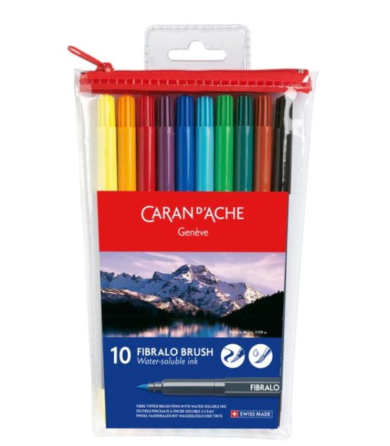Outlet40 Набір акварельних фломастерів 10 кол. Caran d`Ache Fibralo блістер, 186.710/1025373
