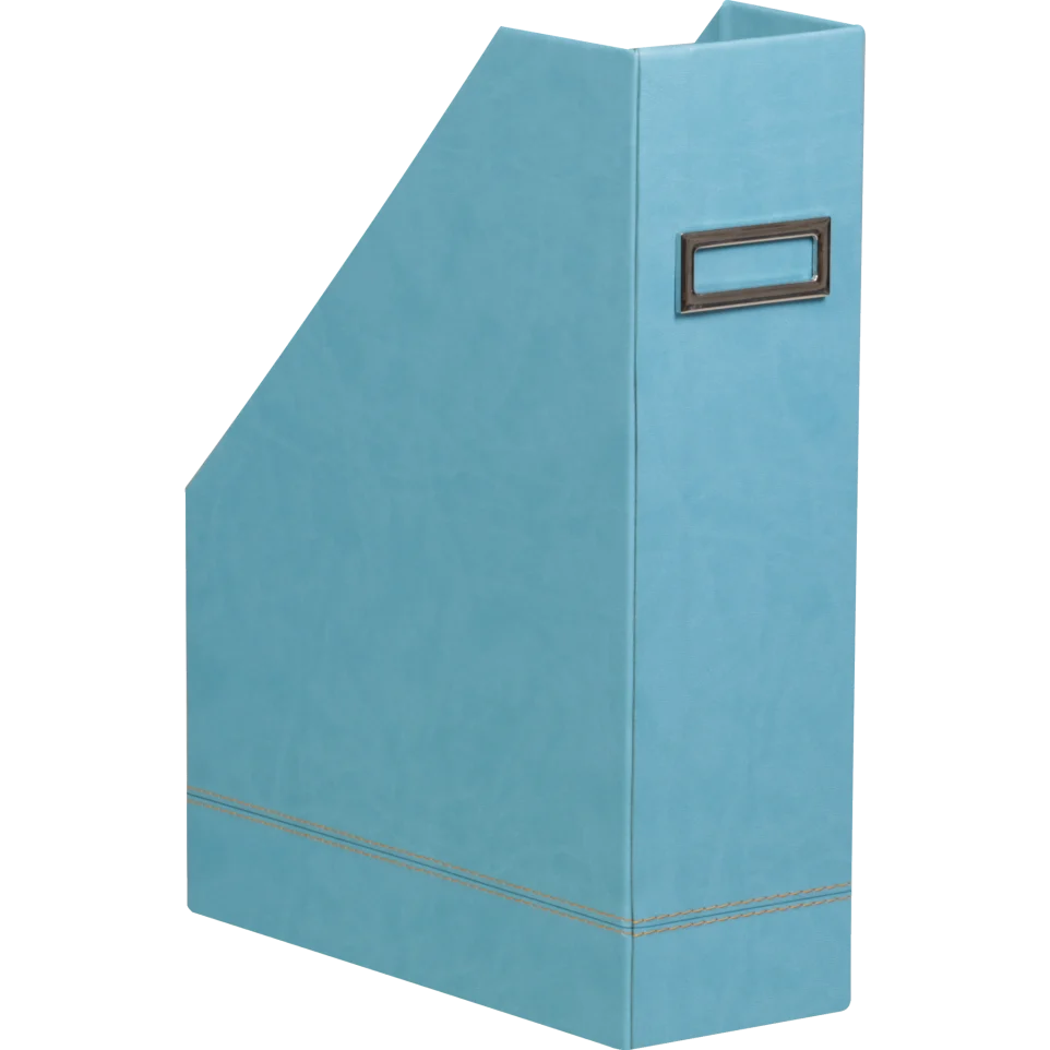 Лоток вертикальний Rhodiarama 10*25*31 см, обробка штучною шкірою, бірюзовий, 318837C