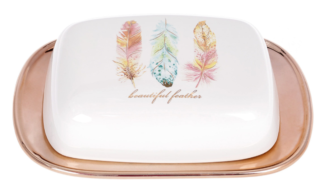 Масленка керамическая "Плюмаж" 18,5 см, 935-128