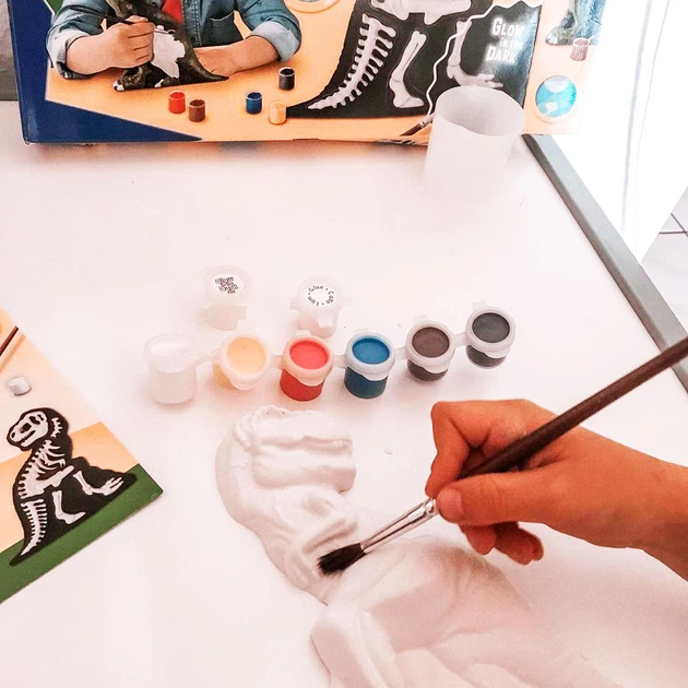 Набір для творчості -Ті-Рекс зі скелетом (гіпс, формочка, клей, 6 фарб, губка), 14206S 5