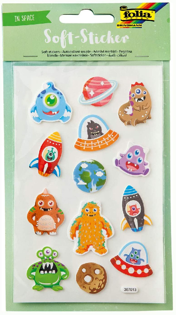 Outlet40 Наліпки м`які "У космосі" (2 арк., 25 шт.), 19305 Folia/1012505