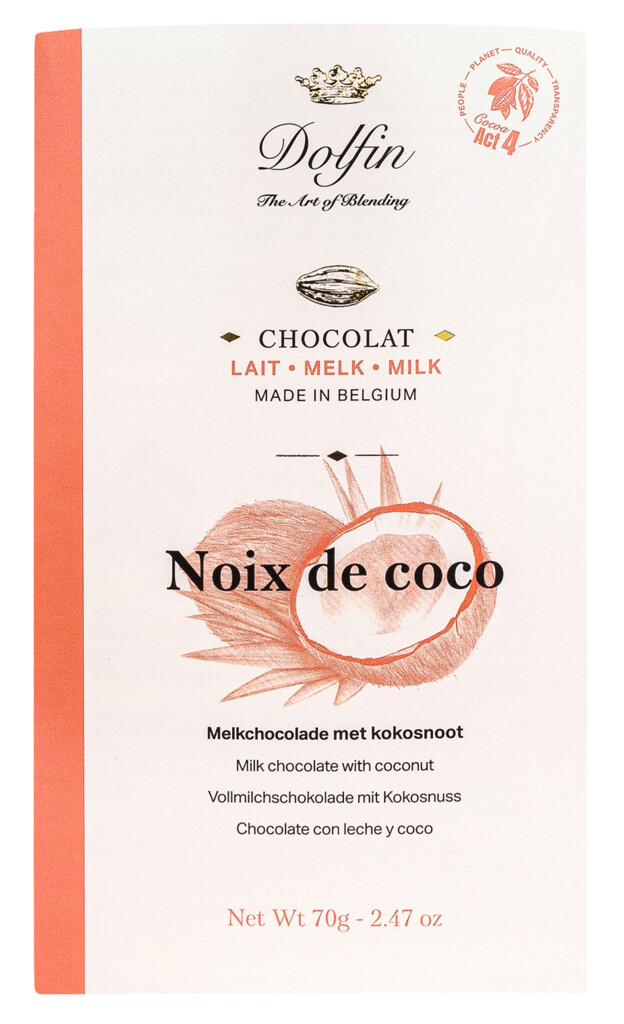 Молочний шоколад з кокосом, DOLFIN БельгП