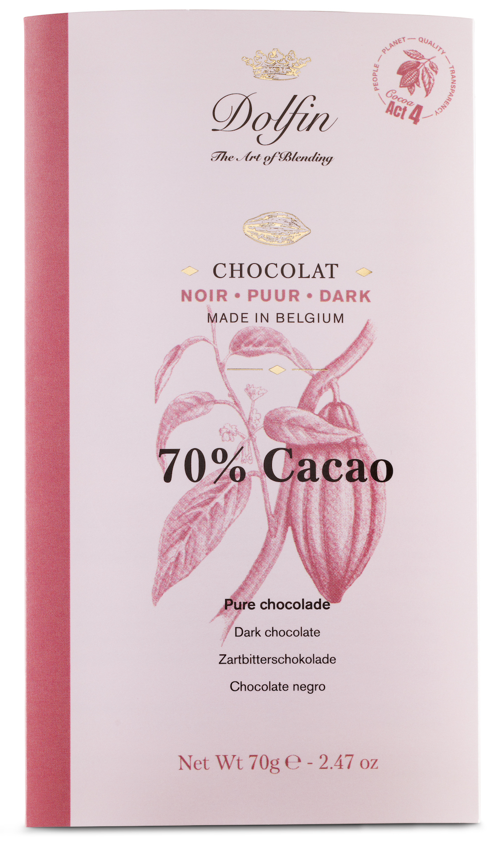 Чорний шоколад 70% какао, DOLFIN БельгП