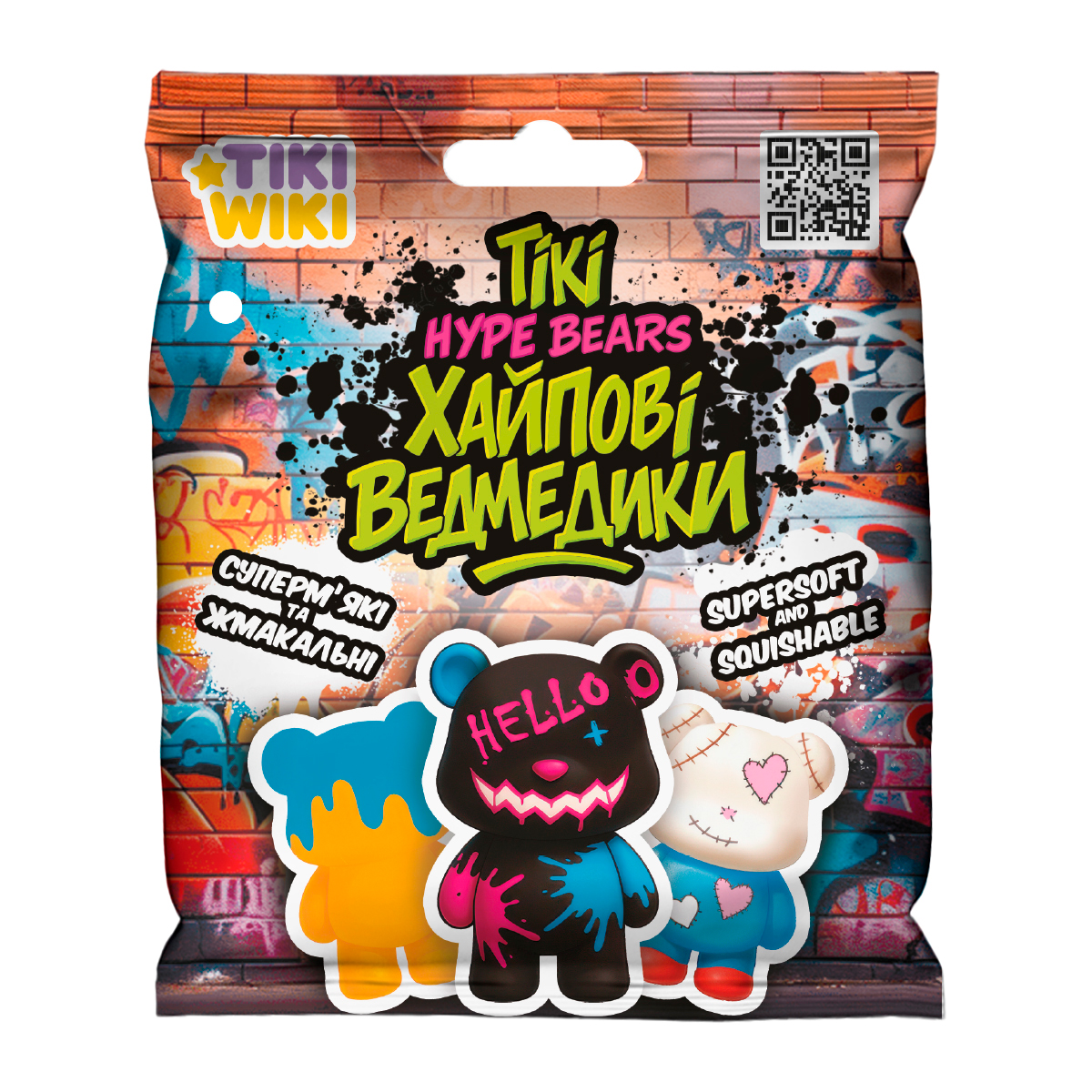 Іграшка-сквіш Tiki Wiki  – Тікі Хайпові Ведмедики (у диспл.), SQ027