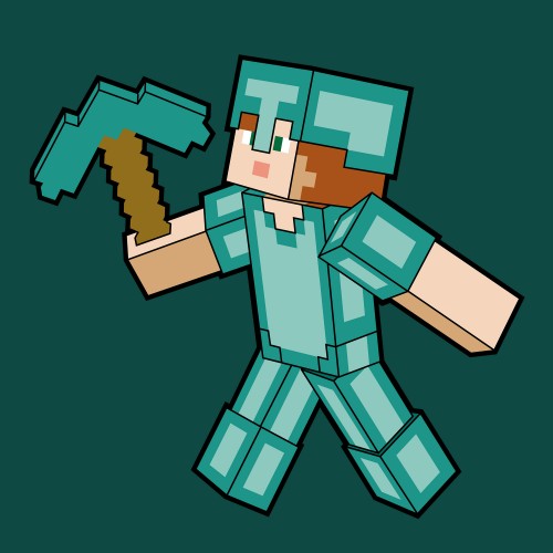 Картина за номерами SANTI "Майнкрафт. Алекс в алмазній броні" 25*25 см, полотно кольорове, 955027