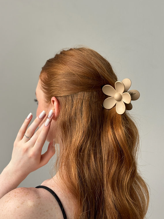 Краб 7 см, квітка матова бежева, N090/3 4