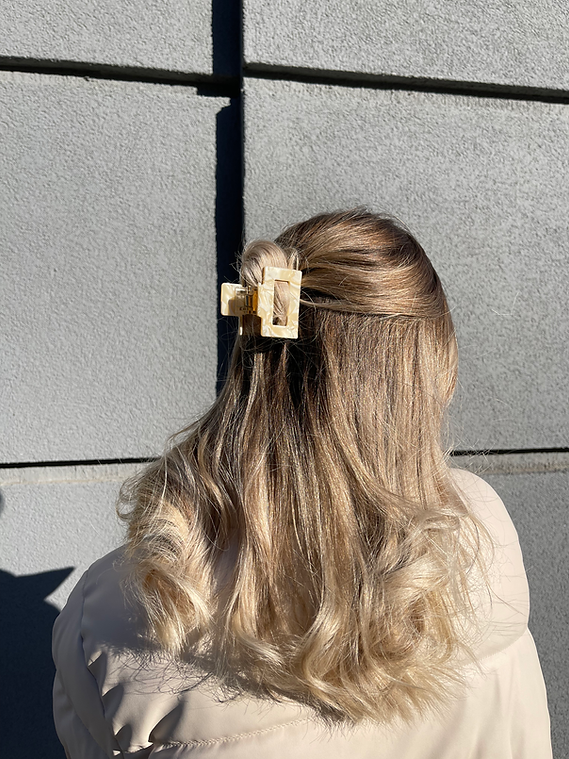 Крабик для волосся мармуровий беж, N021/7 2