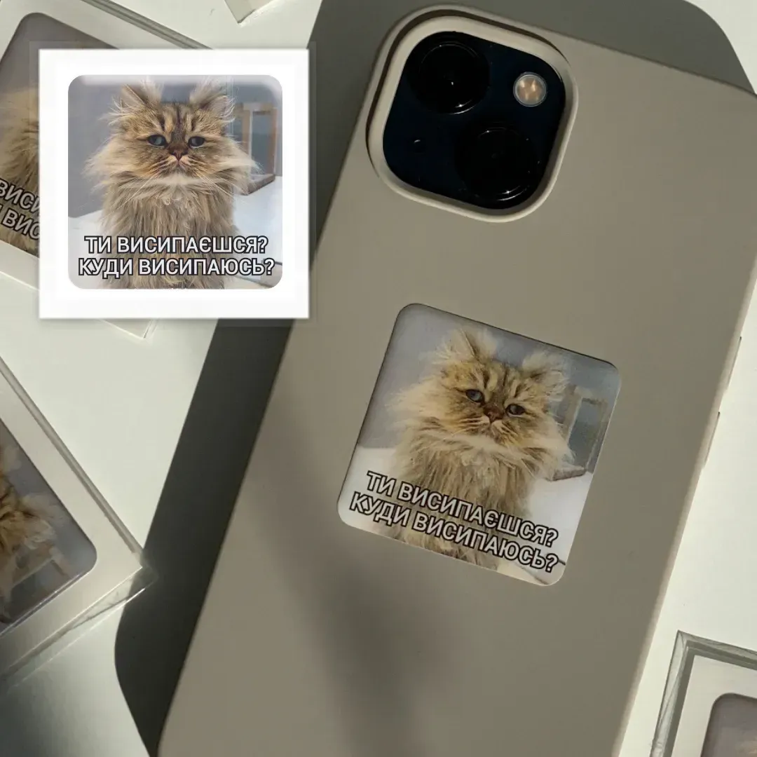 3D стікер "Сонний кіт" 1