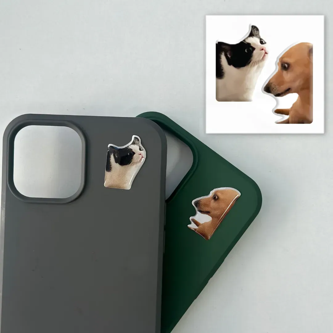 3D-стікер "Кіт і собака меми" 1