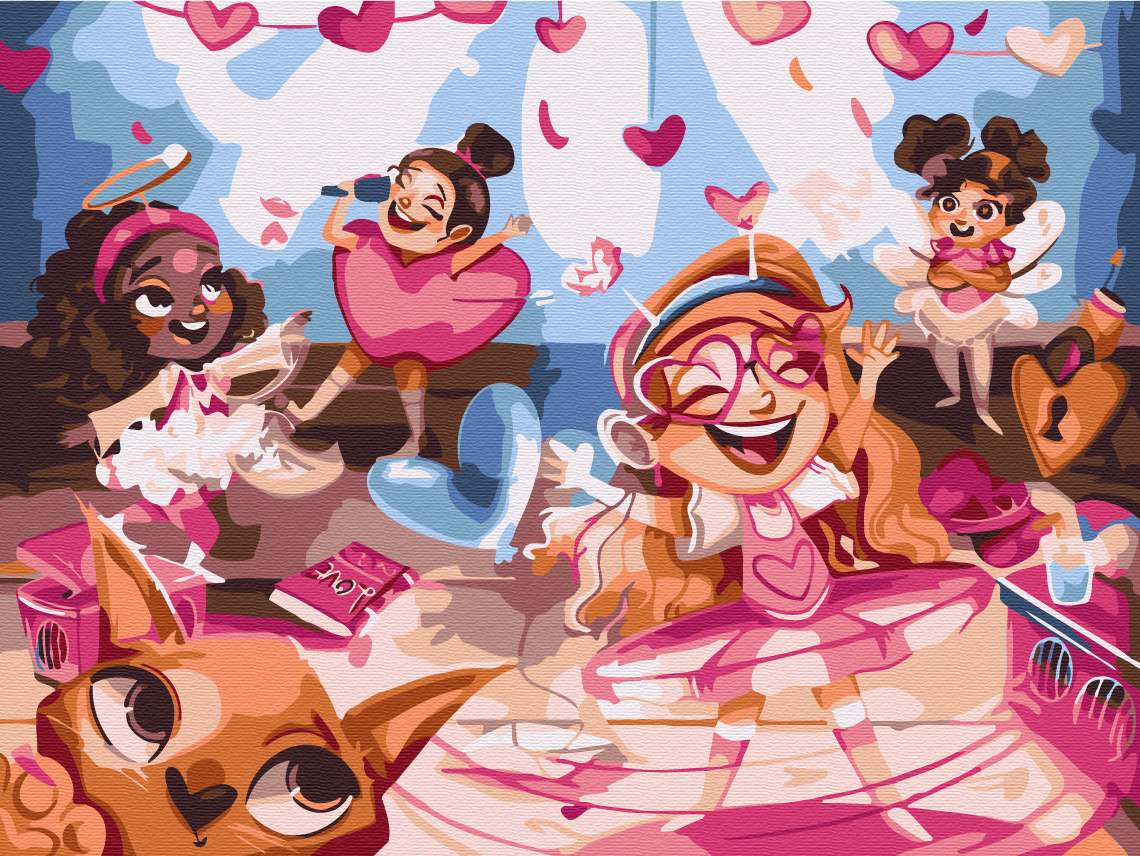 Картина за номерами 30*40 см  "Веселі валентинки ©Євгенія Лісова", KBS0201