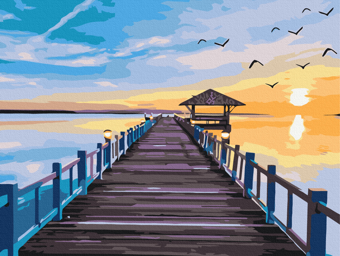 Картина за номерами 30*40 см "Міст на заході сонця", RBS631