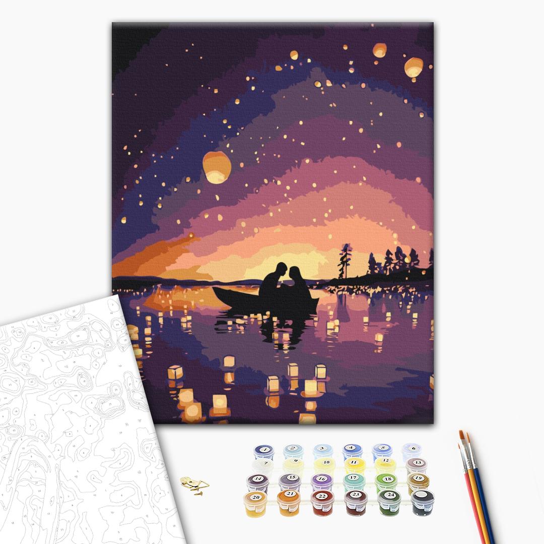 Картина за номерами 40*50 см "Побачення в світлі небесних ліхтариків", BS51809 1