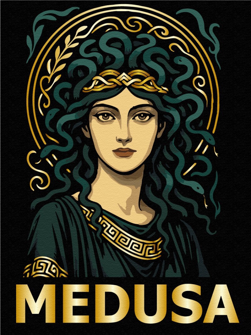 Картина за номерами на чорному полотні з фарбами металік 30*40 см "Медуза", RBS1043B