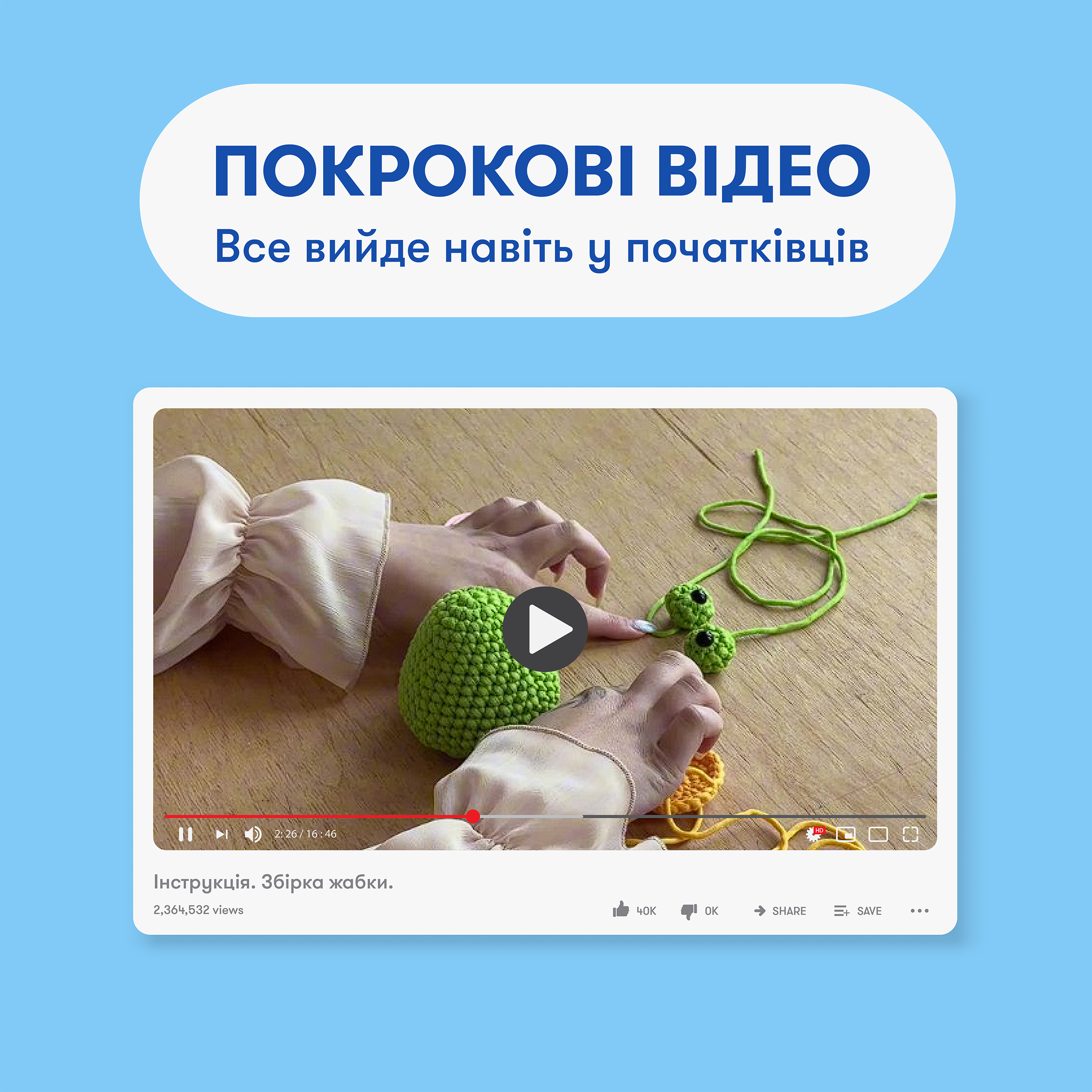 Набор для вязания крючком «Лягушка», orner-3104 4