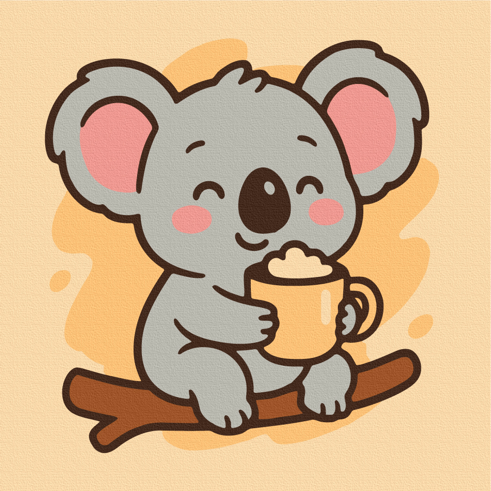 Розмальовка на полотні  20*20 см "Коала з какао", MBS080