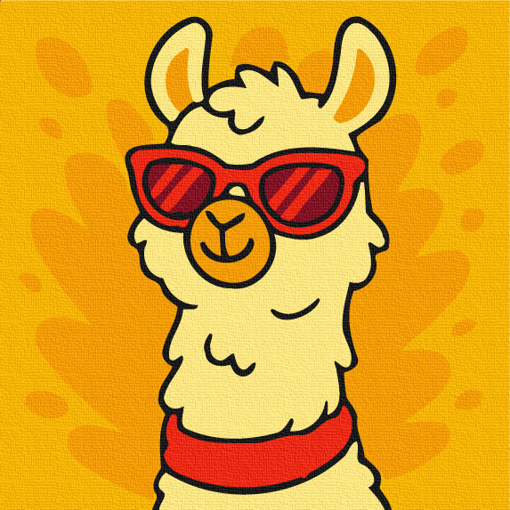 Розмальовка на полотні  20*20 см "Літній вайб альпаки", MBS082