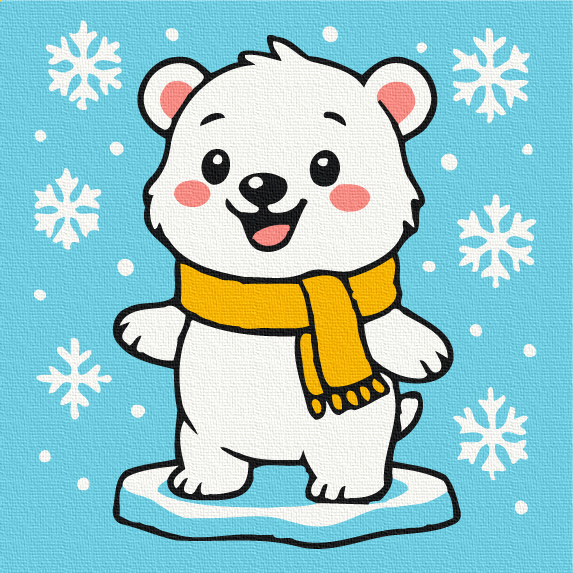 Розмальовка на полотні 20*20 см "Ведмедик на канікулах", MBS073