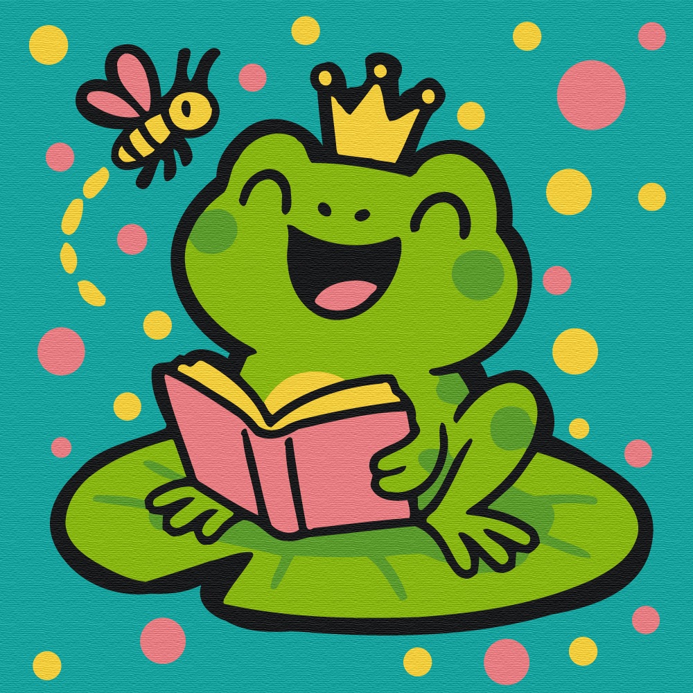 Розмальовка на полотні 20*20 см "Жабка-чарівниця", MBS072