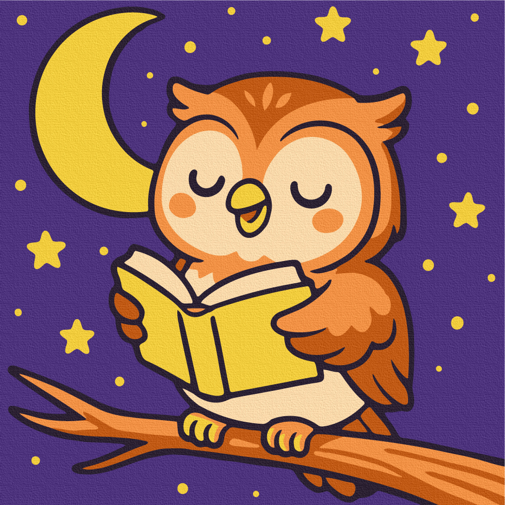 Розмальовка на полотні 20*20 см "Сова-казкарка", MBS079