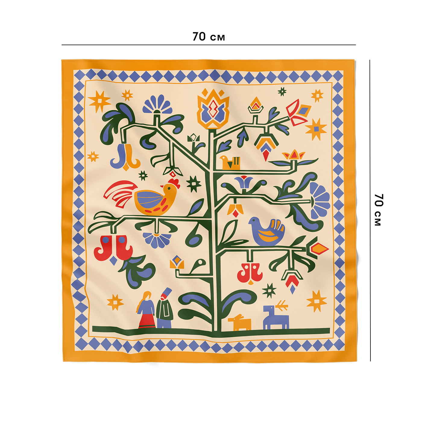 Платок «Дерево жизни» бежевый, orner-3046 1