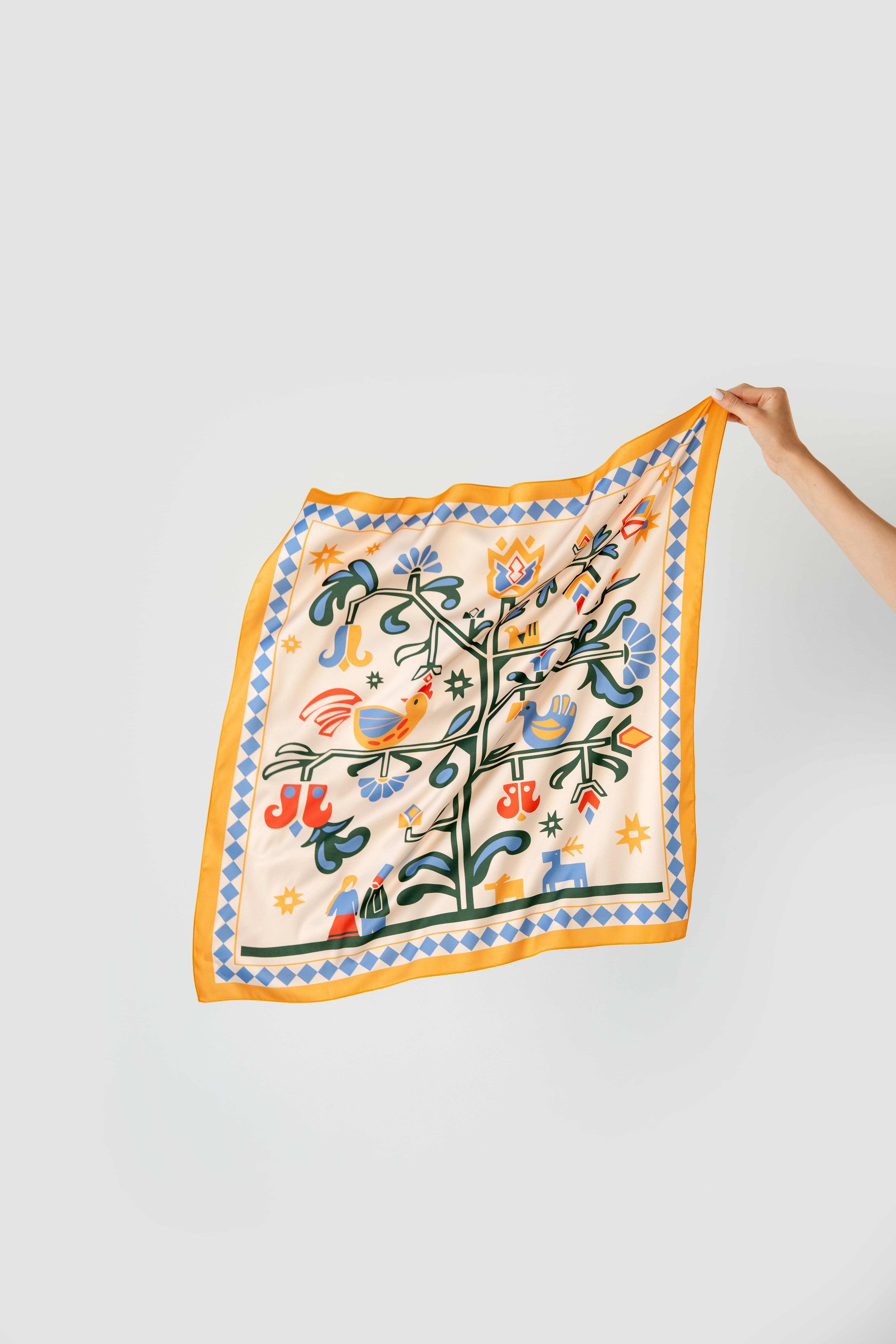 Платок «Дерево жизни» бежевый, orner-3046 8