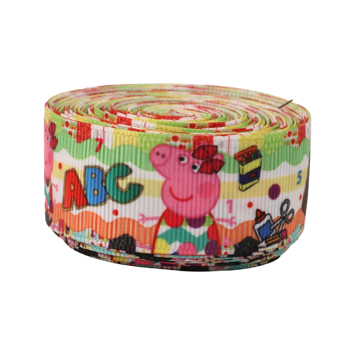 Лента репсовая с принтом Школьница Пеппа ТМ "Шанталь"