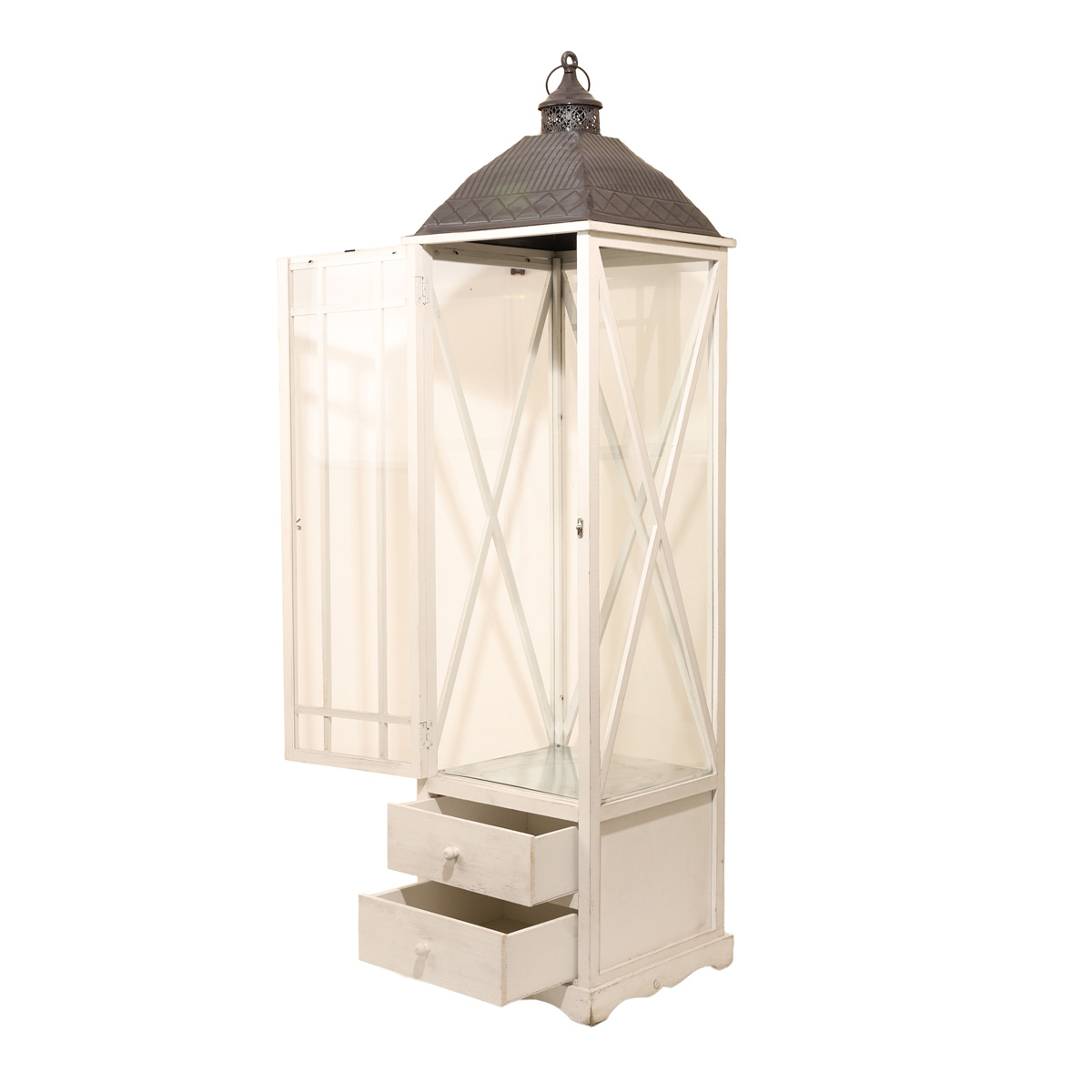 Ліхтар кімнатний дерев`яний "Lina" h=1,4 м, білий, 9821356 1