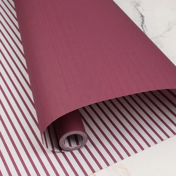 Бумага упаковочная, "Тон бургунди+полоса бургунди" в рулоне (0,7*8 м), 255-7441 1