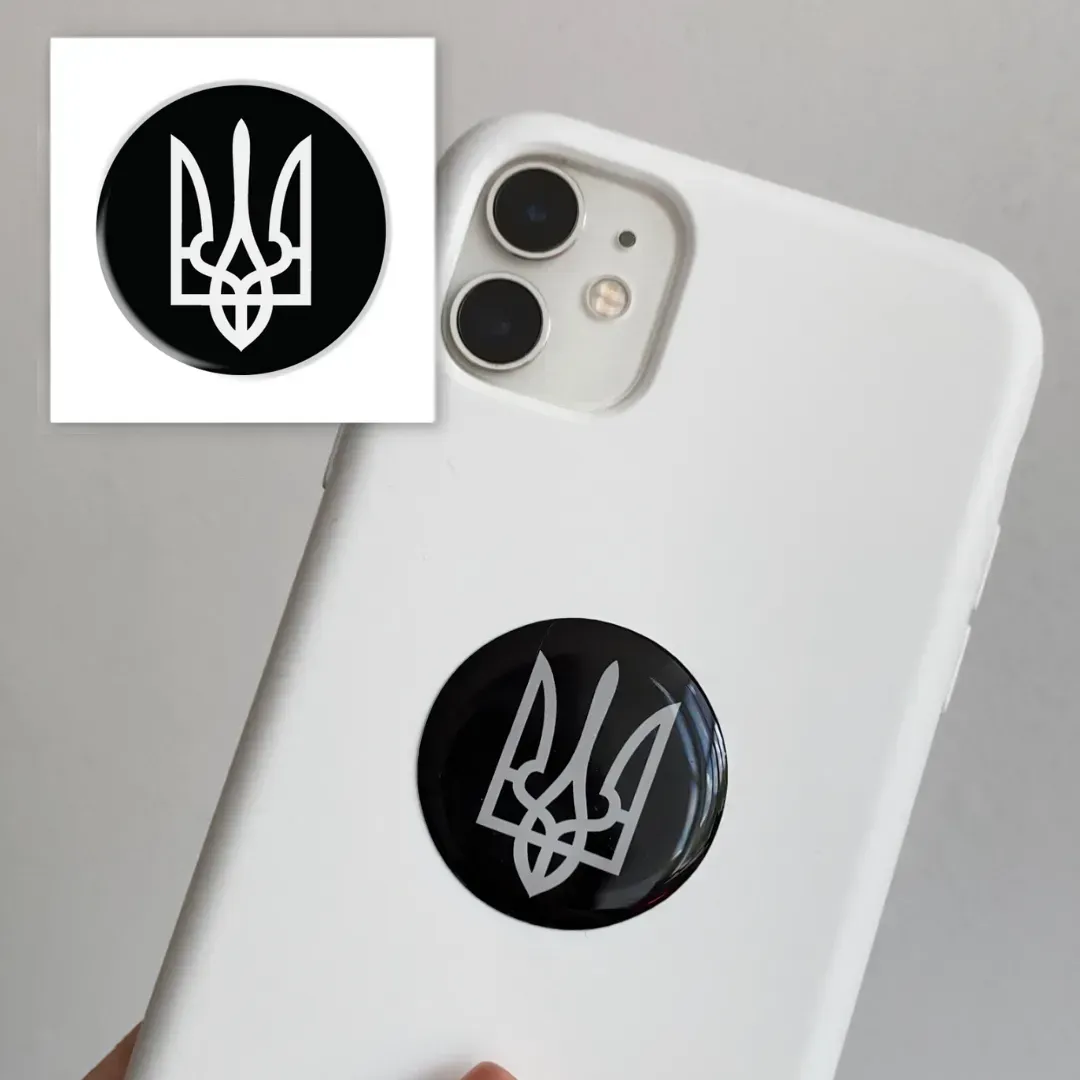 3D стікер "Герб чорно-білий" 1