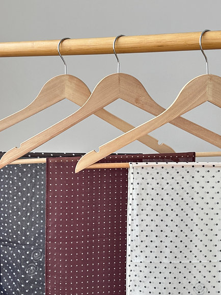 Шарф сатин коричневий в горох 155 * 28 см, PL18 5