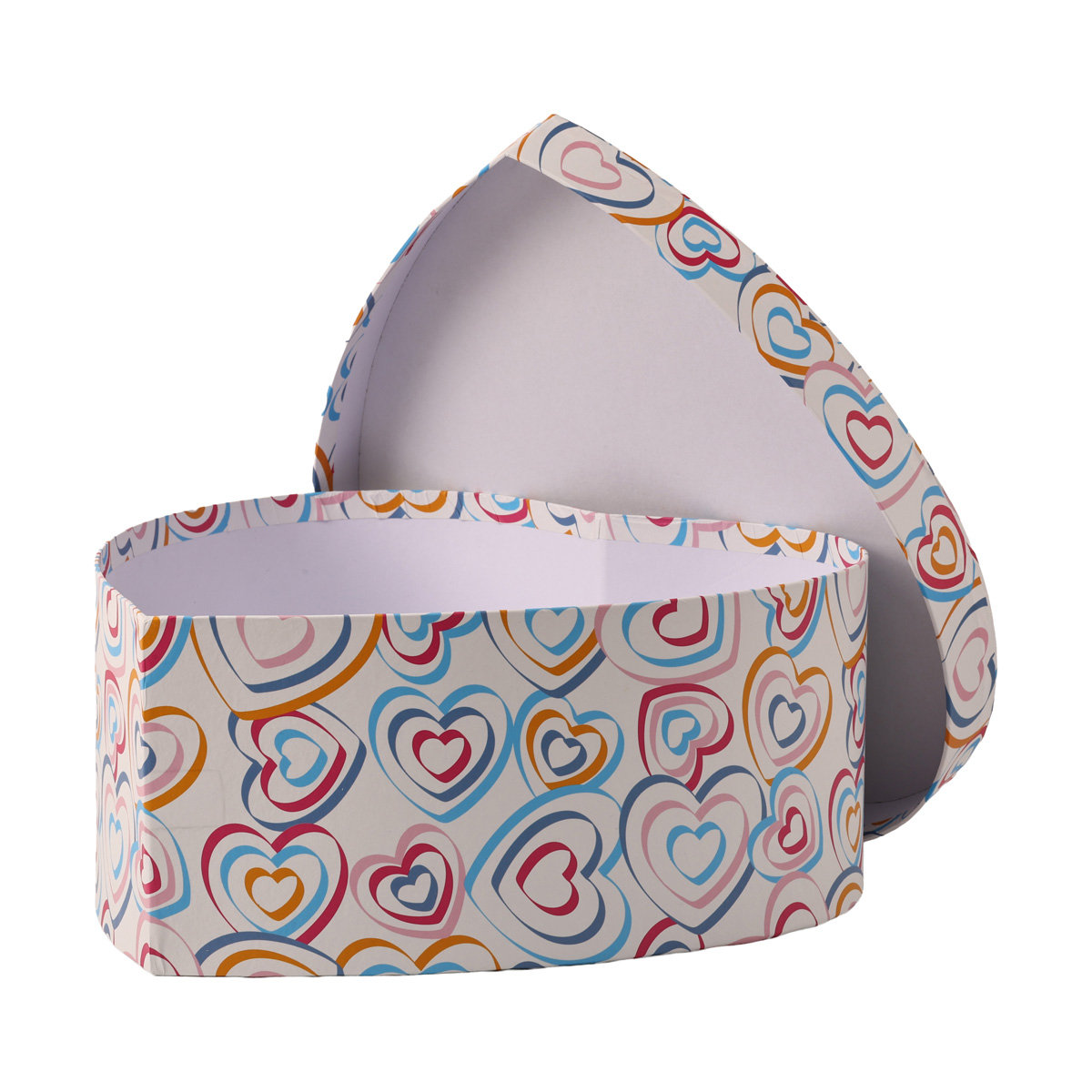 Подарочная коробка в виде сердца, белая, "Цветные сердца", 11*10*5 см, 3110325311 1