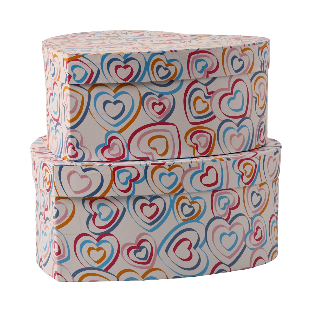 Подарочная коробка в виде сердца, белая, "Цветные сердца", 20*19,8*9 см, 3110325315 2