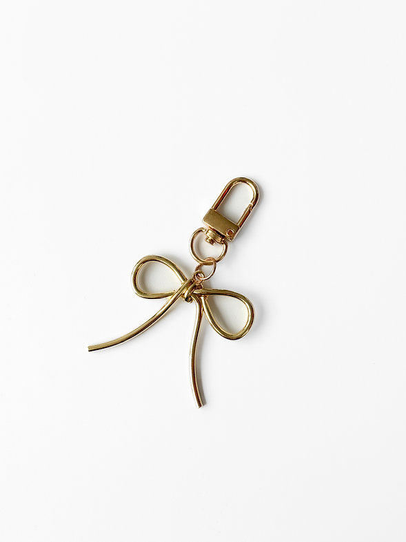 Брелок-підвіска метал бантик золото, BR19