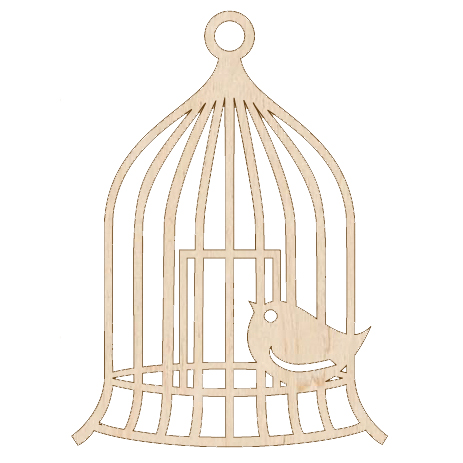 Заготовка деревянная Клетка для птички, 15 см в ассортименте 104