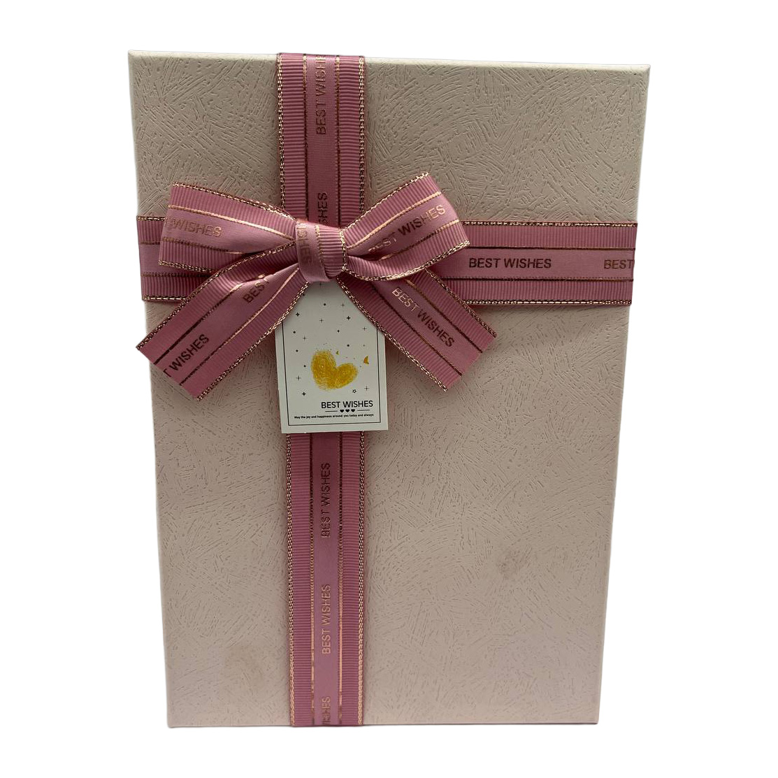 Подарункова коробка прямокутна, рожева з бантом, 23*16*9 см, 140323453 2