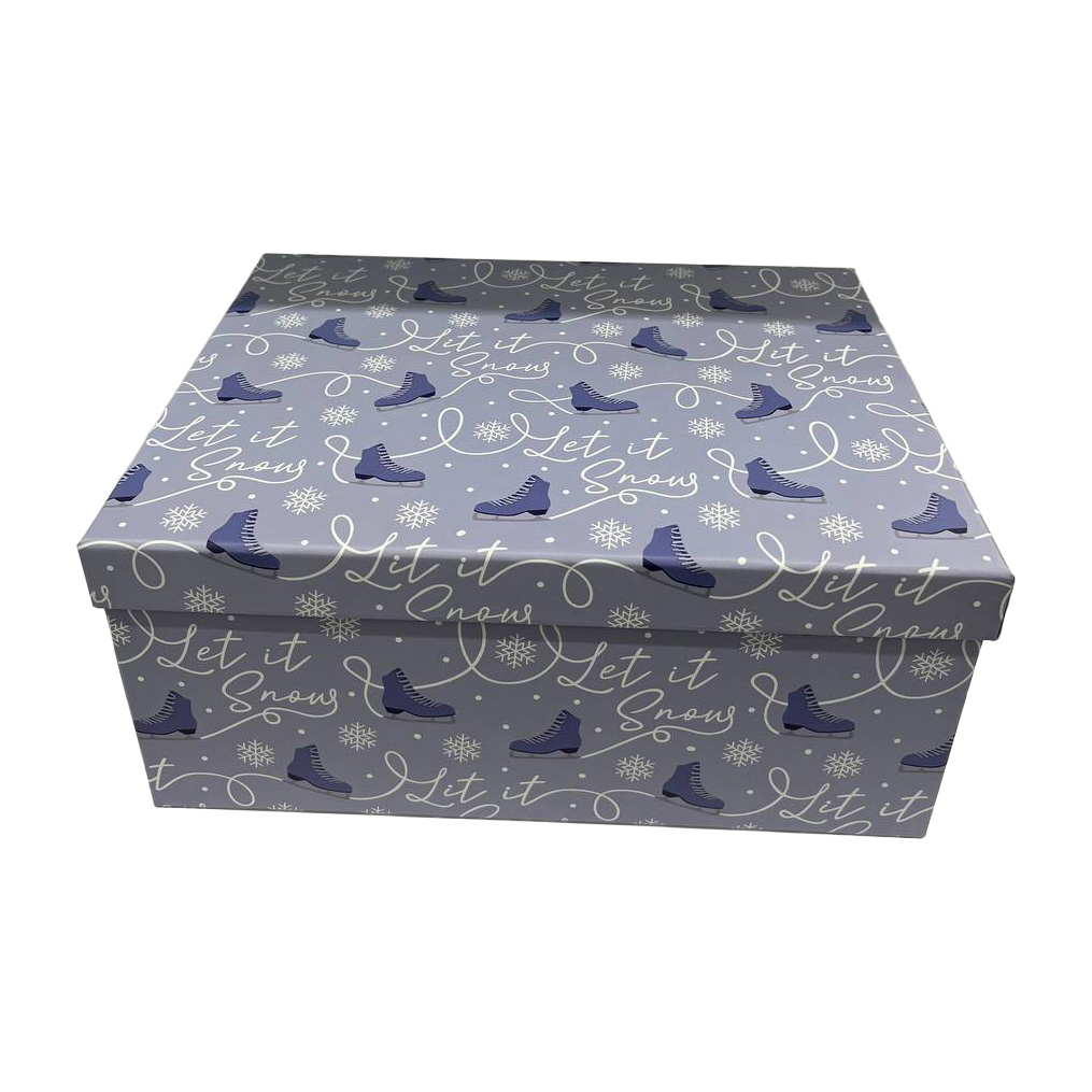 Подарункова коробка прямокутна, Ковзани, блакитна, 33*25,5*14,5 см, 1410046528 1