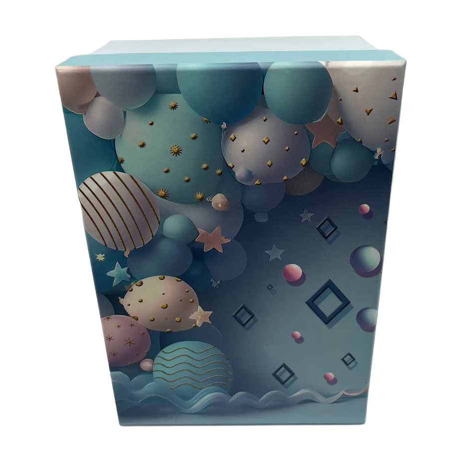 Подарочная коробка прямоугольная, голубая "Абстракция", 23*16*9,5 см, 110334793 2