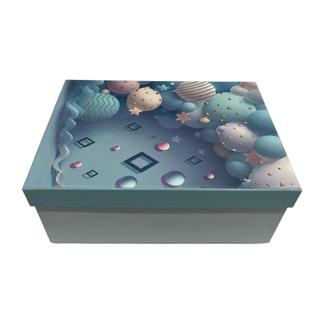 Подарочная коробка прямоугольная, голубая "Абстракция", 23*16*9,5 см, 110334793 3