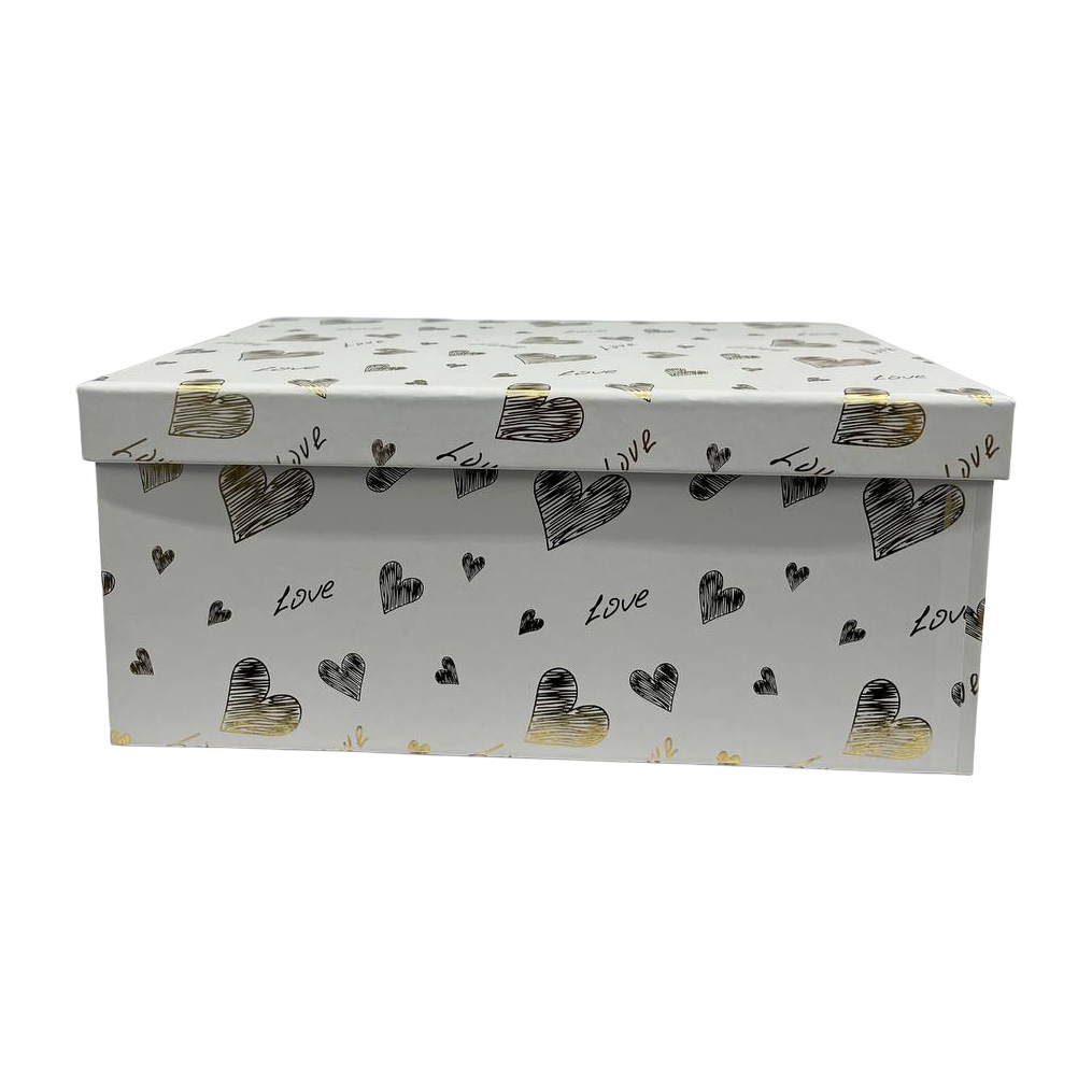 Подарункова коробка прямокутна, біла "Love", 31*23*13,5 см, 1110247807 2