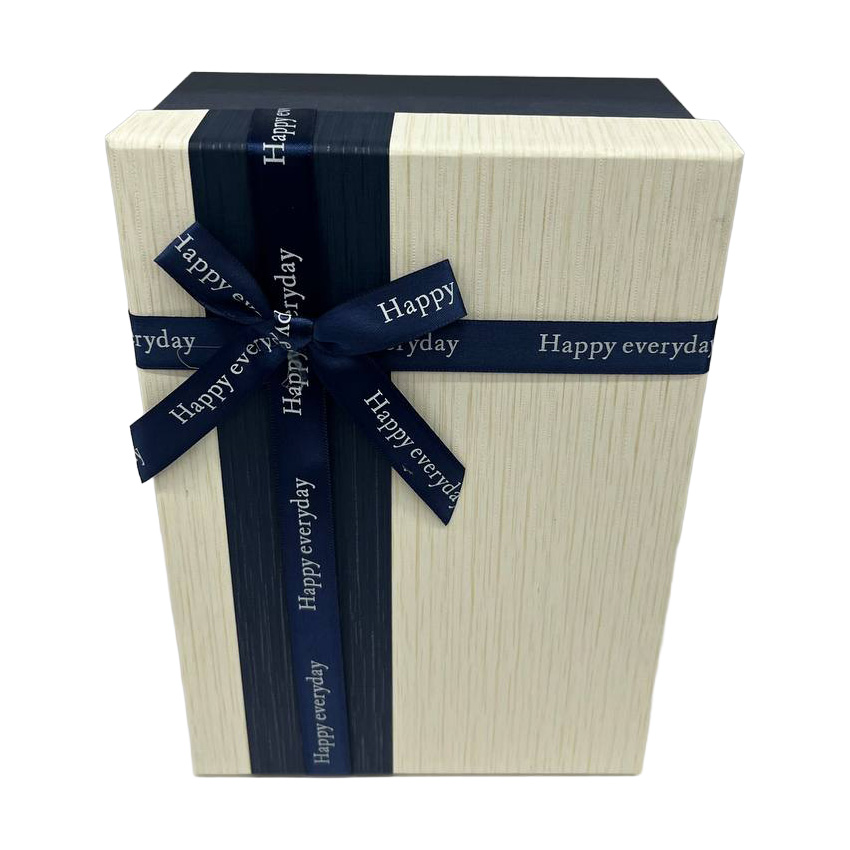 Подарочная коробка прямоугольная, бело-синяя с бантом, 19*12*6,5 см, 1103715711 2