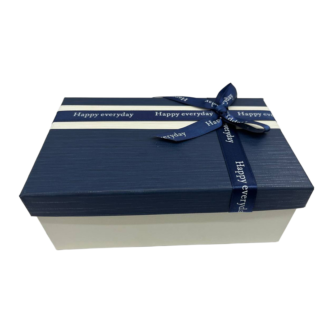 Подарочная коробка прямоугольная, сине-белая с бантом, 19*12*6,5 см, 1103772111