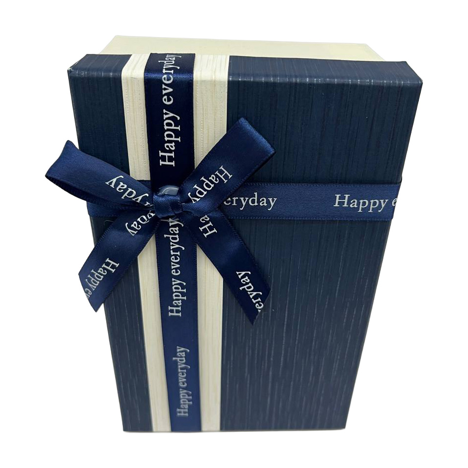 Подарочная коробка прямоугольная, сине-белая с бантом, 23*16* 9,5 см, 1103772113 2