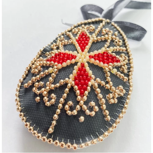 Набір для вишивання бісером інтер’єрної прикраси на натуральному художньому холсті "Великодня зірка", ABT-056 5