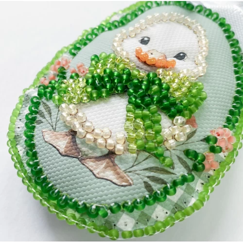 Набір для вишивання бісером інтер’єрної прикраси на натуральному художньому холсті "Гості до Пасхи", ABT-058 4