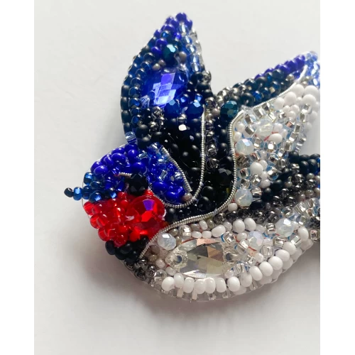 Набір для вишивання бісером прикраси на натуральному художньому холсті "Пісня ластівки", AD-246 2