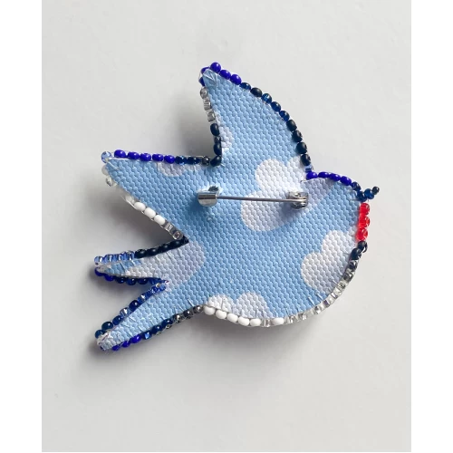 Набір для вишивання бісером прикраси на натуральному художньому холсті "Пісня ластівки", AD-246 3