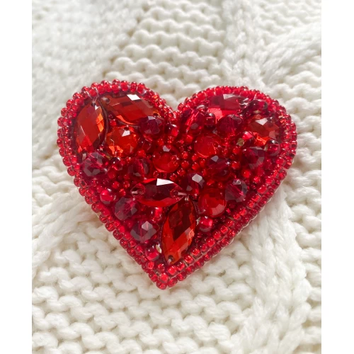 Набір для вишивання бісером прикраси на натуральному художньому холсті "Серденько", AD-245 1