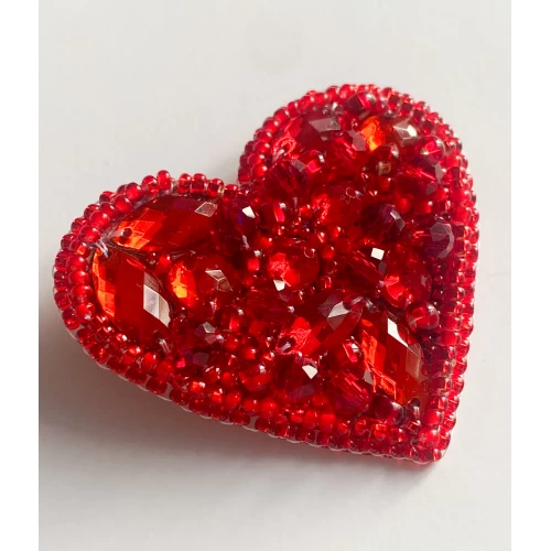 Набір для вишивання бісером прикраси на натуральному художньому холсті "Серденько", AD-245 2