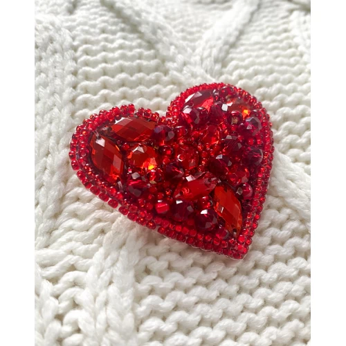 Набір для вишивання бісером прикраси на натуральному художньому холсті "Серденько", AD-245 3